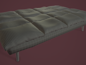 rigged sofa bed 3D 模型