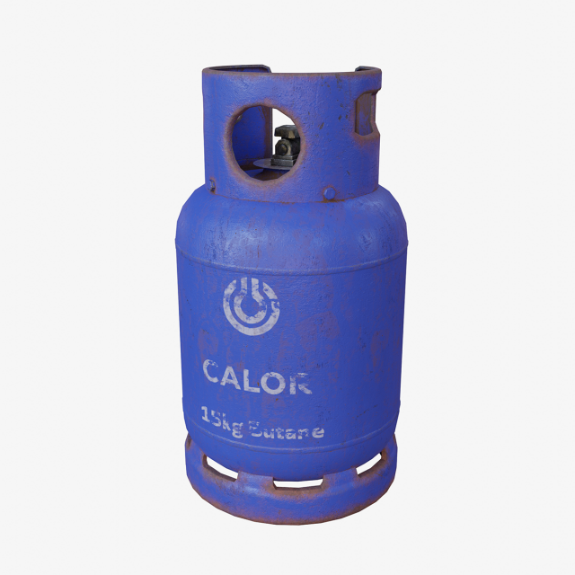 15kg butane calor gas bottle 3Dモデル .c4d .max .obj .3ds .fbx .stl .blend 