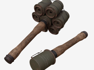 german nazi m24 stielhandgrenate stick grenade with anti tank 3D Model