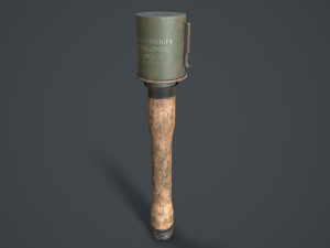german nazi m24 stielhandgrenate stick grenade with anti tank 3D Модель