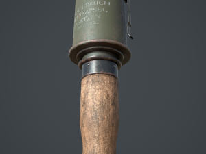 german nazi m24 stielhandgrenate stick grenade with anti tank 3D Модель