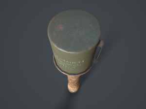 german nazi m24 stielhandgrenate stick grenade with anti tank 3D Модель