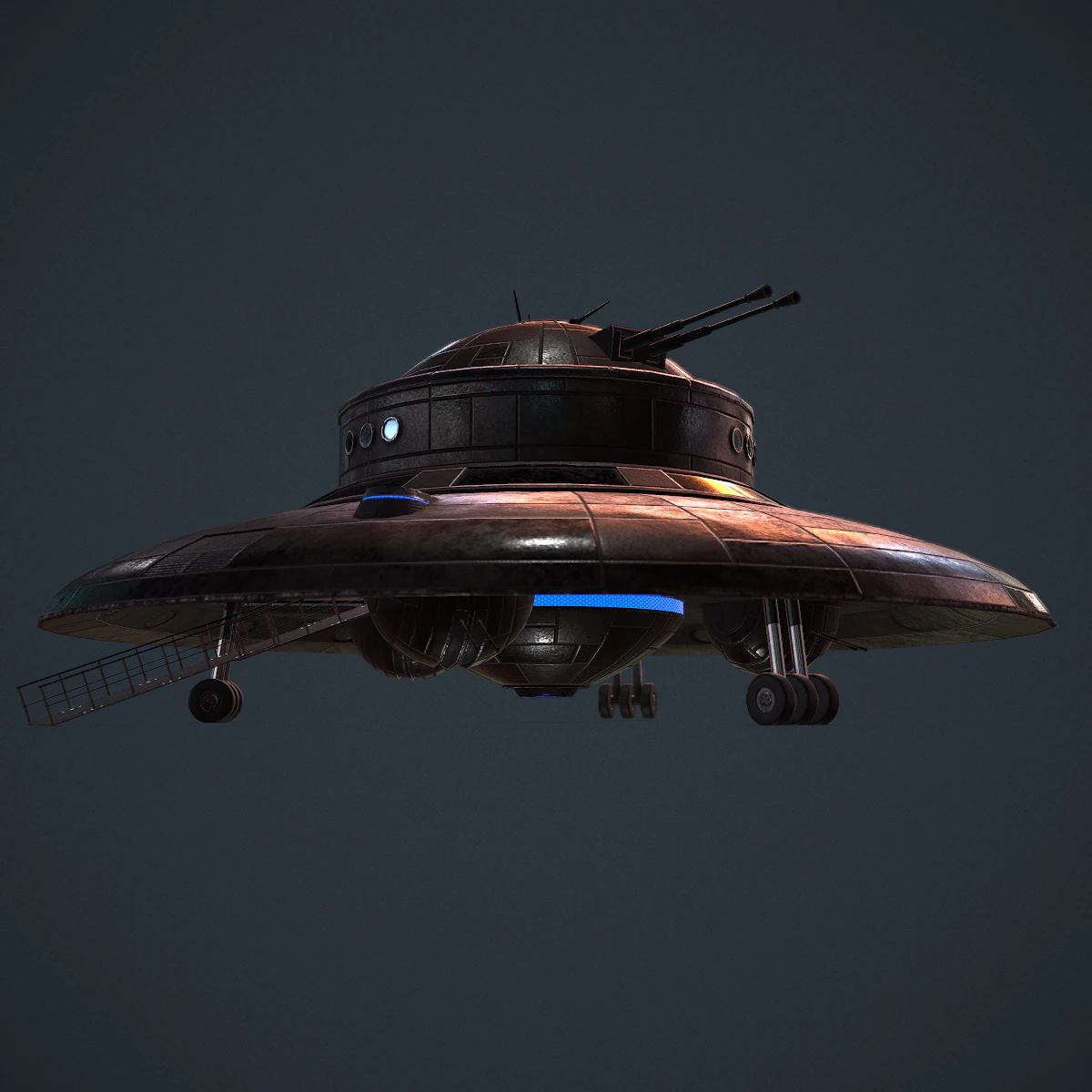 german nazi ufo prototype haubenu ii 3D Model .c4d .max .obj .3ds .fbx .stl .blend