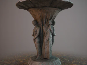 statua della vasca per gli uccelli Modello 3D