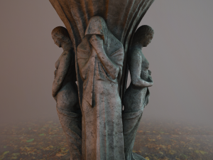 birdbath statue 3D 模型