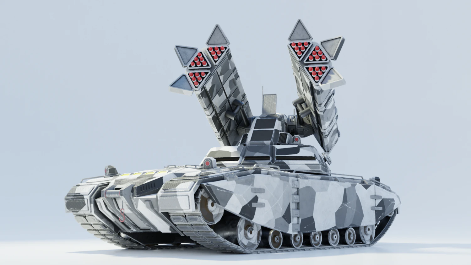 sci-fi missile launcher tank 3D Model .c4d .max .obj .3ds .fbx .stl .blend 