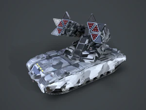 sci-fi missile launcher tank 3D Model