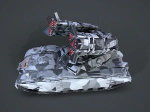 sci-fi missile launcher tank 3D Model