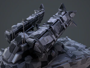 sci-fi missile launcher tank 3D Model
