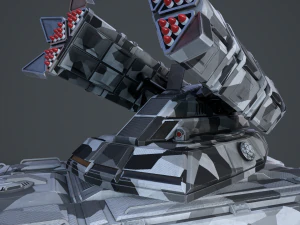 sci-fi missile launcher tank 3D Model