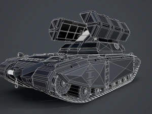 sci-fi missile launcher tank 3D Model