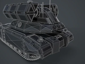 sci-fi missile launcher tank 3D Model