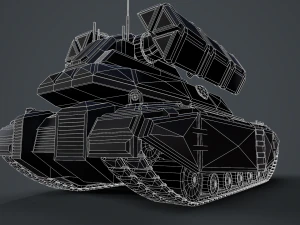 sci-fi missile launcher tank 3D Model