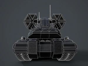 sci-fi missile launcher tank 3D Model