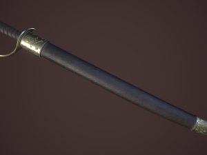 pirate cutlass sword and sheath 3D Model