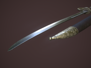 pirate cutlass sword and sheath 3D Model
