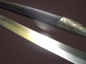 pirate cutlass sword and sheath 3D Model