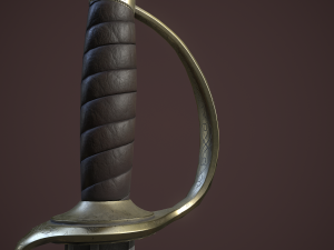 pirate cutlass sword and sheath 3D Model