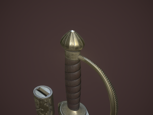 pirate cutlass sword and sheath 3D Model