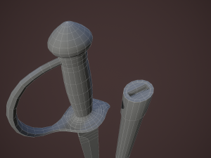 pirate cutlass sword and sheath 3D Model