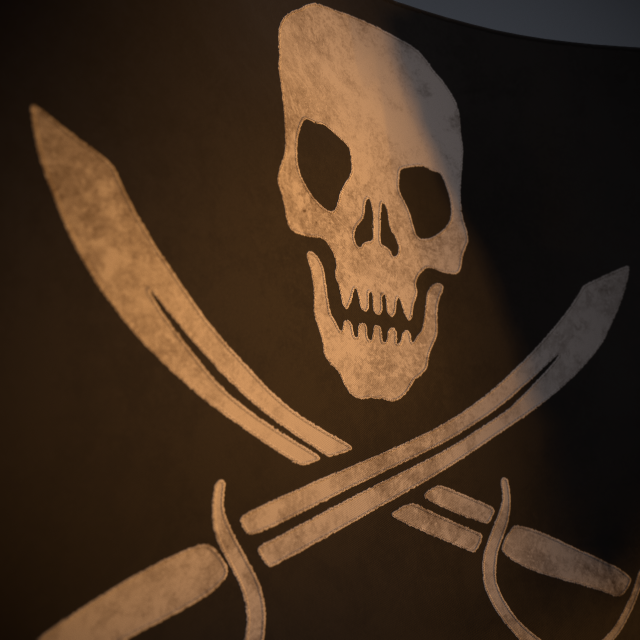 animated pirate flag 3Dモデル .c4d .max .obj .3ds .fbx .stl .blend 