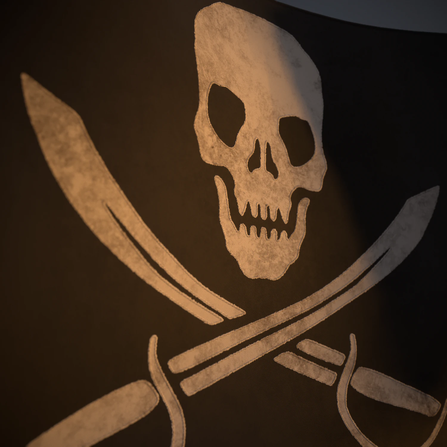 drapeau pirate anim&eacute; Modèle 3D .c4d .max .obj .3ds .fbx .stl .blend 