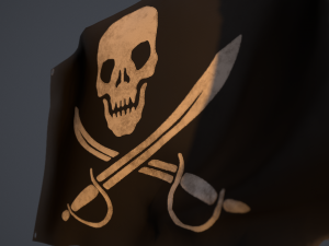 animated pirate flag 3Dモデル