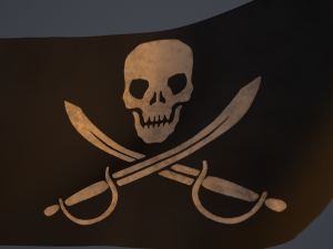 animated pirate flag 3Dモデル
