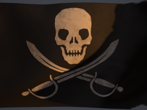 animated pirate flag 3Dモデル