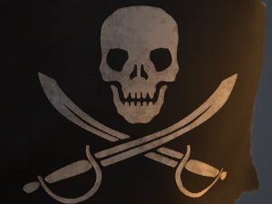 drapeau pirate anim&eacute; Modèle 3D