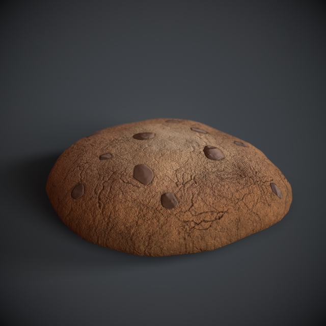 chocolate chip cookie 3D मॉडल .c4d .max .obj .3ds .fbx .stl .blend 