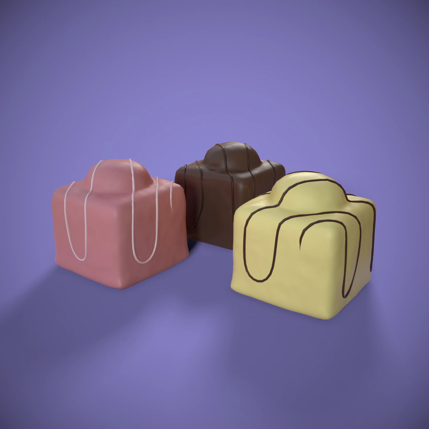 french fancy cake 3D Model .c4d .max .obj .3ds .fbx .stl .blend 