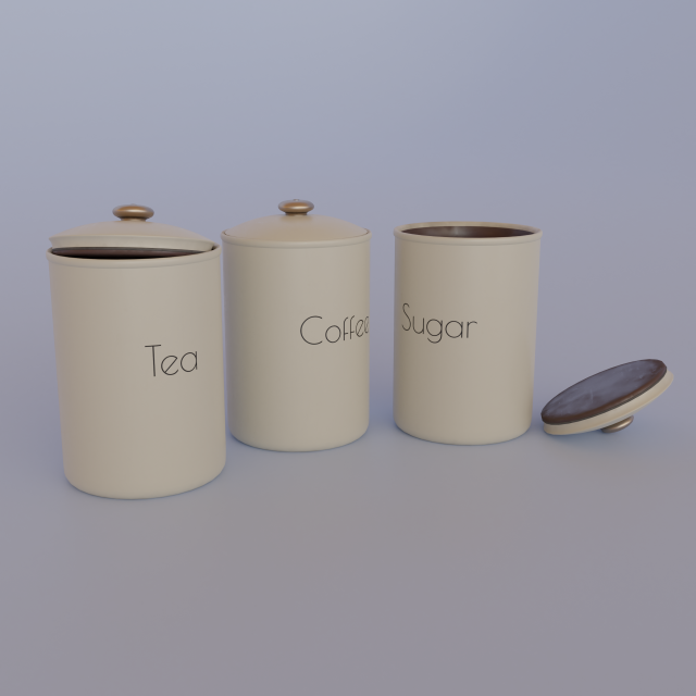 tea coffee and sugar pots Model 3D .c4d .max .obj .3ds .fbx .stl .blend 