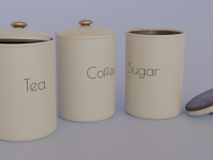 tea coffee and sugar pots Model 3D