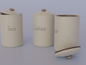 tea coffee and sugar pots Model 3D