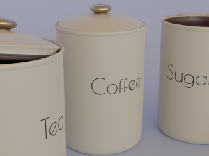tea coffee and sugar pots Model 3D