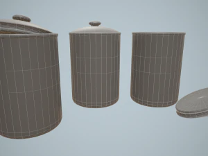 ch&aacute;, caf&eacute; e potes de a&ccedil;&uacute;car Modelo 3D