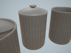 ch&aacute;, caf&eacute; e potes de a&ccedil;&uacute;car Modelo 3D