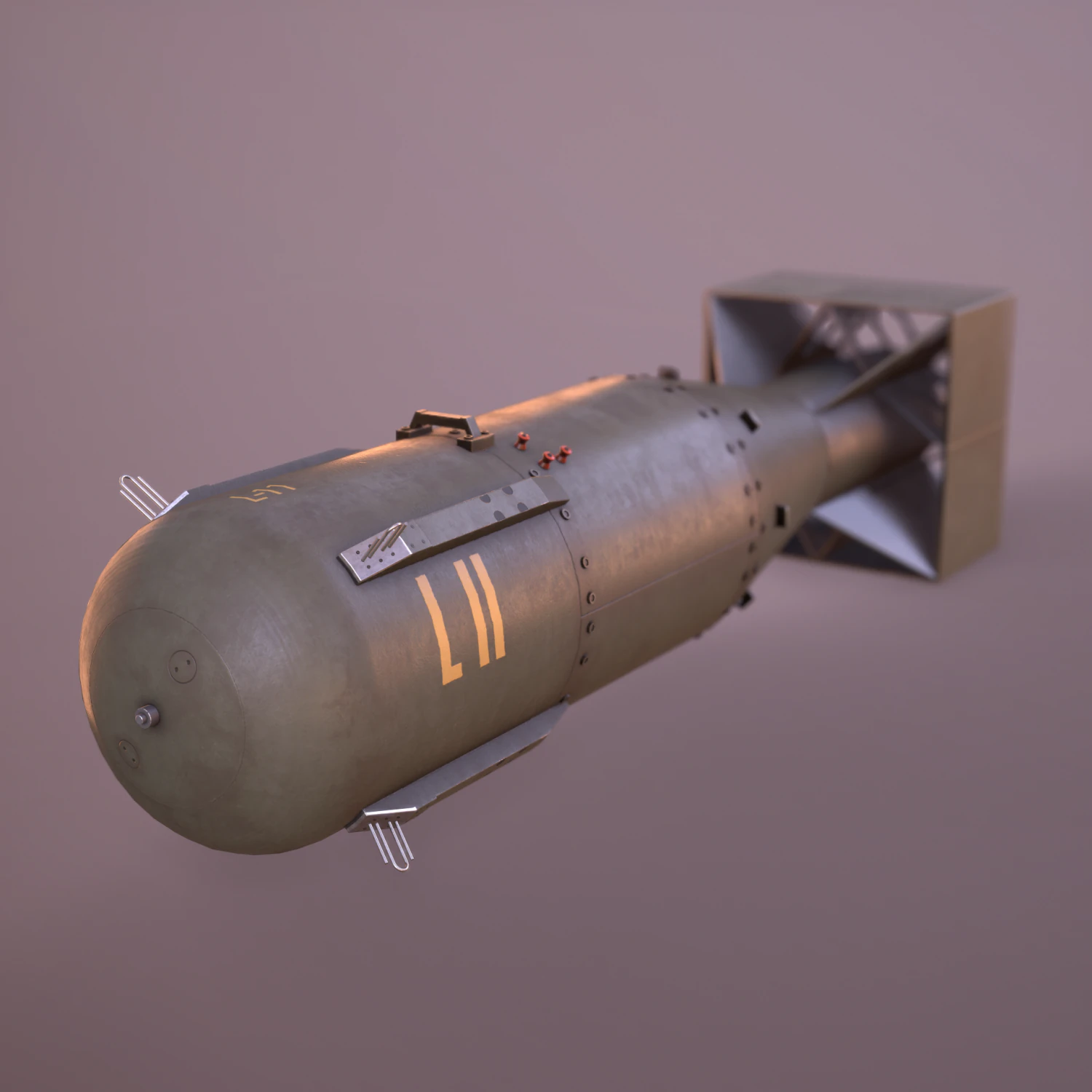 littleboy atomic bomb 3D Model .c4d .max .obj .3ds .fbx .stl .blend 