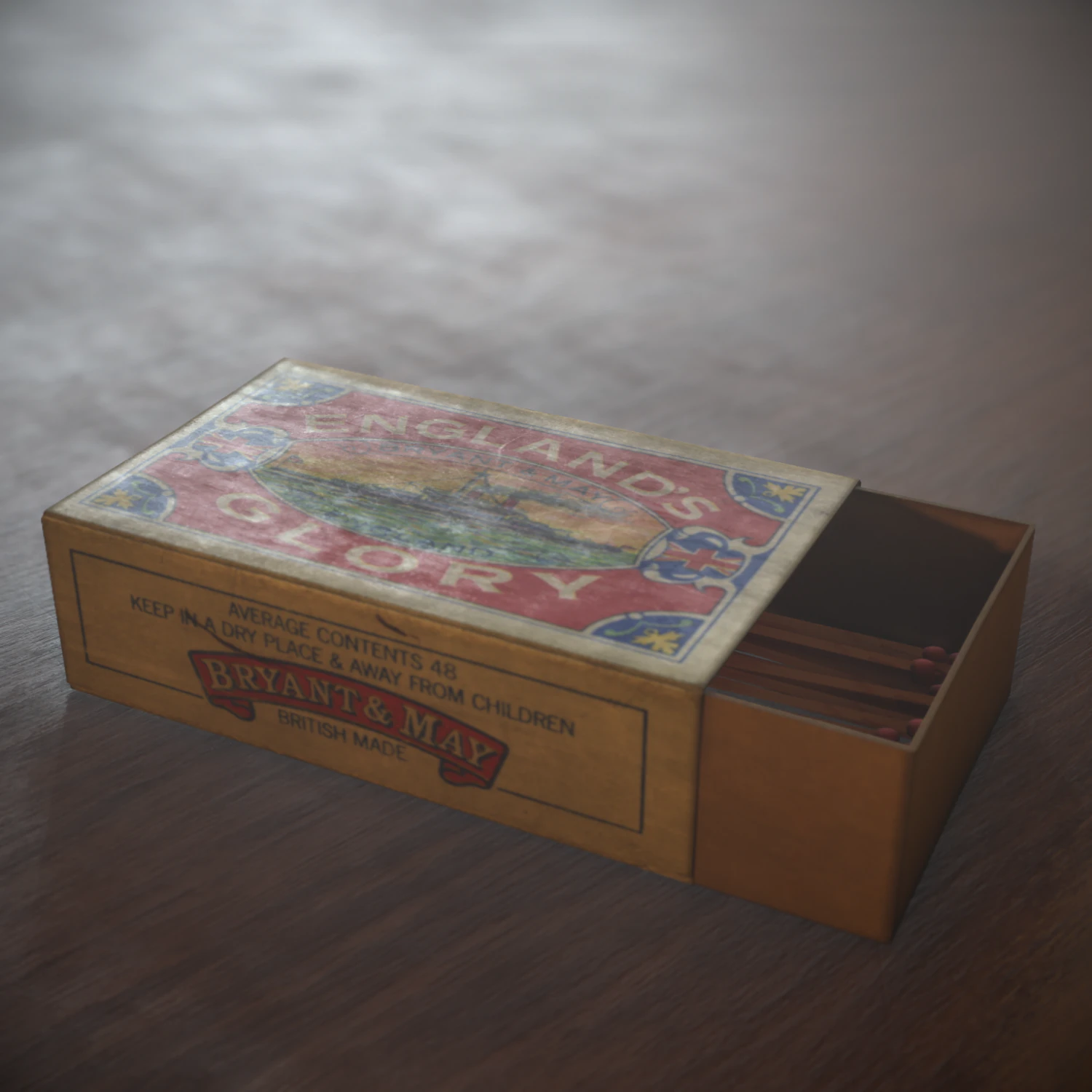 englands glory vintage matchbox 3D Model .c4d .max .obj .3ds .fbx .stl .blend