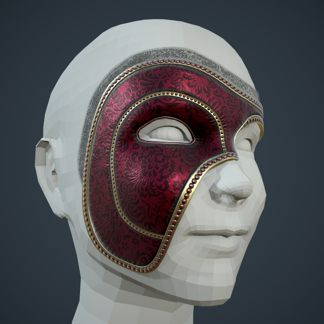 masquerade mask 3D Model .c4d .max .obj .3ds .fbx .stl .blend 
