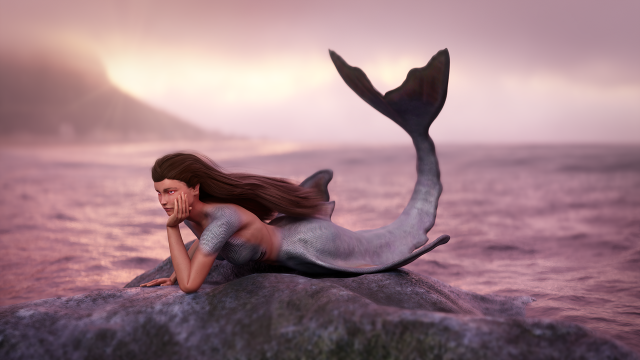 rigged mermaid Modelo 3D .c4d .max .obj .3ds .fbx .stl .blend 