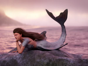 装備された人魚 3Dモデル