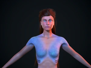 rigged mermaid 3D Model