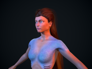 rigged mermaid Modelo 3D