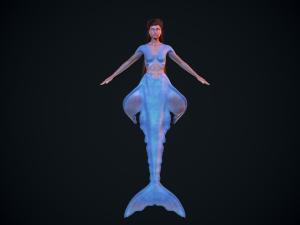 rigged mermaid Modelo 3D
