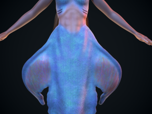 rigged mermaid Modelo 3D
