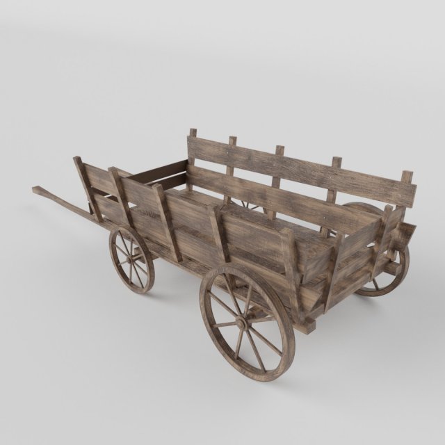 Medieval wagon 3D Model .c4d .max .obj .3ds .fbx .stl .blend 