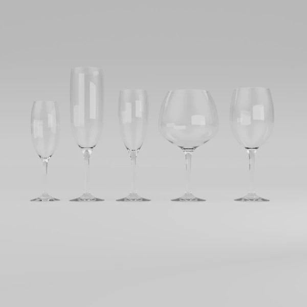 Conjunto de ta&ccedil;as de vinho Modelo 3D .c4d .max .obj .3ds .fbx .stl .blend 