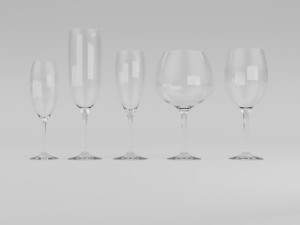 Wine glass set 3D Model